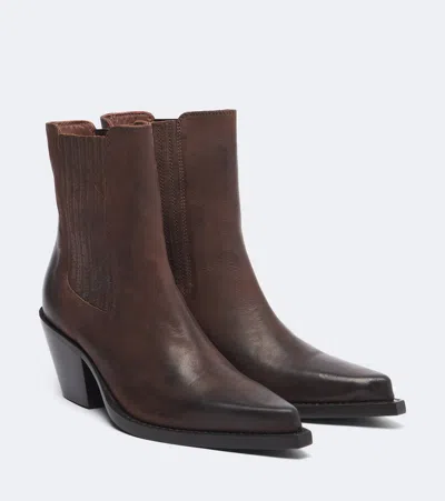 Paris Texas Dallas Leather Cowboy Boots In Brown