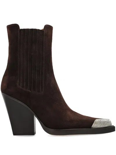 Paris Texas Dallas Suede Leather Boots In Brown