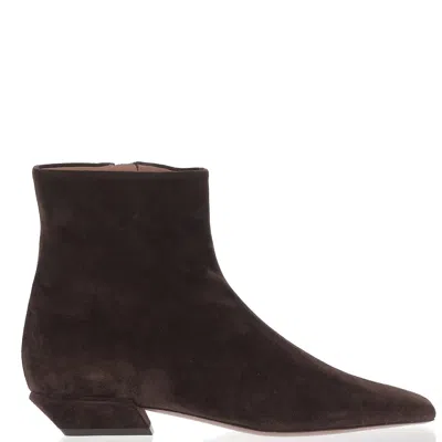 Paris Texas Dark Brown Pointed Toe Leather Boots