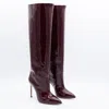 Paris Texas Stiletto Ankle Boots Pointed Toe Design In Burgundy