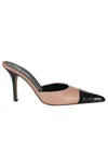 Shop Paris Texas Décolleté Ashley Mule With Crocodile Leather Detail