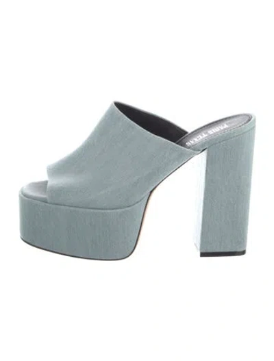 Pre-owned Paris Texas Denim Slides In Blue