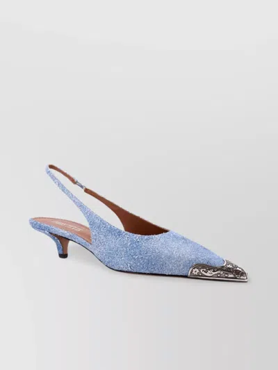 Paris Texas Denim Slingback Metal Toe