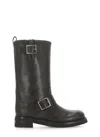 Paris Texas Detroit Leather Buckle Moto Boots In Black