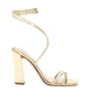 Paris Texas Diana Crossover Strap Heeled Sandals In Nude