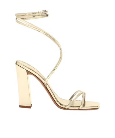 Paris Texas Diana Crossover Strap Heeled Sandals In Gold