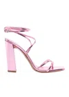 Paris Texas Diana Sandals With Metallic Finish In Burgundy