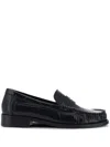 Paris Texas Loafer Shoes In Black Maxi Croco-embossed Leather In Black