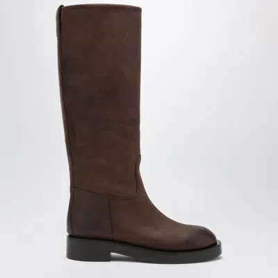 Paris Texas Ebony Brown Napa Leather Boots