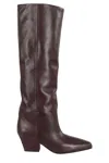 Paris Texas Ebony Jane 60 Pointed High Shaft Leather Boots In Black