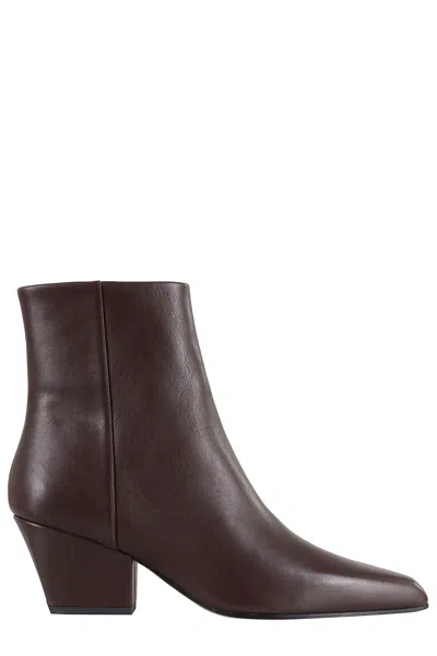 Paris Texas Ebony Jane 60 Pointed Square Heel Leather Ankle Boots In Multi