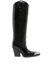 Paris Texas Woman Knee Boots Black Size 10 Calfskin In Black