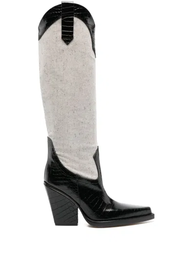 Paris Texas El Dorado 100mm Canvas Boots In Neutrals