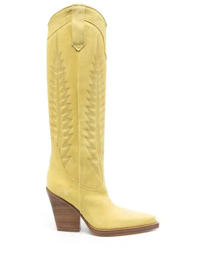 Paris Texas El Dorado 100mm Suede Boots In Yellow