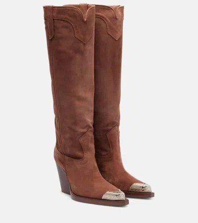 Paris Texas El Dorado Suede Knee-high Boots In Brown