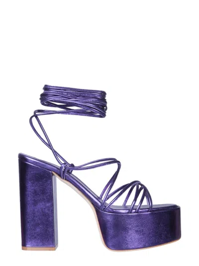 Paris Texas Elegant Malena Wedge Sandal - 13 Cm Heel In Purple