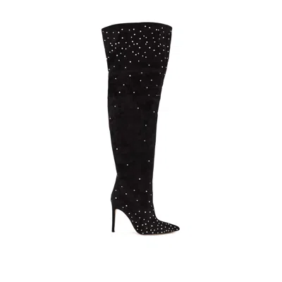 Paris Texas Elegant Suede Boots - Timeless Women's Classic In Black
