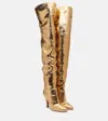 Paris Texas Elsa 100 Leather Over-the-knee Boots In Gold