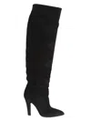 Paris Texas Over-the-knee Suede Pointed Toe Boots In Multi