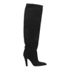 Paris Texas Over-the-knee Suede Pointed Toe Boots In Black