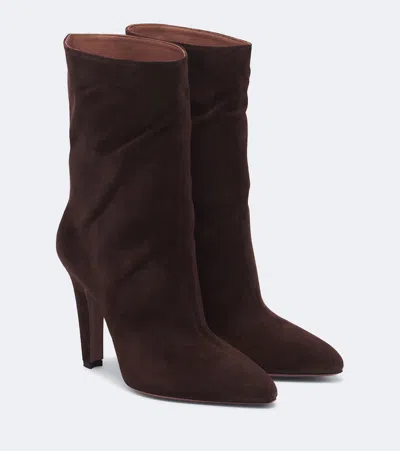 Paris Texas Elsa Suede Ankle Boots In Brown