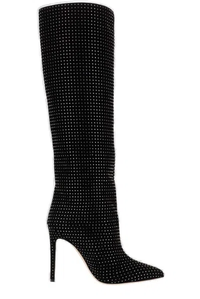 Paris Texas Black Holly Boots In Black Rock Diamond