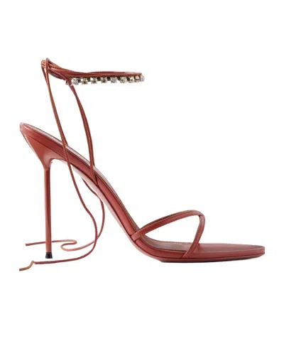 Paris Texas Lidia 105 Embellished Lace-up Leather Sandals In Red