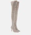 Paris Texas Embellished Over-the-knee Boots In Smoky Quartz