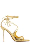 Paris Texas 115mm Leather Sandals In Gold