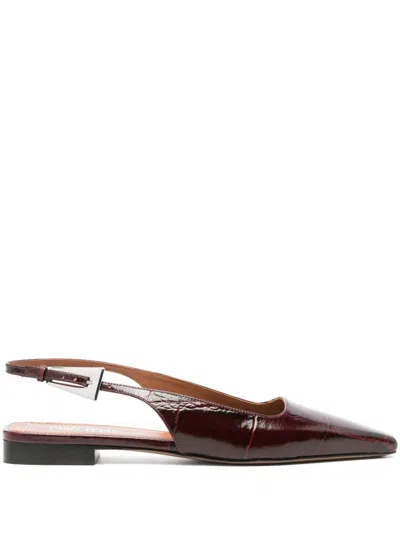 Paris Texas Embossed-crocodile Ballet Flats In Red