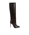 Paris Texas Embossed Knee-high Stiletto Boots In Brown