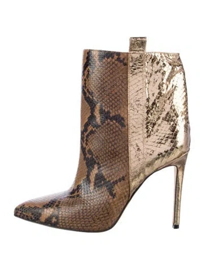 Pre-owned Paris Texas Embossed Leather Animal Print Boots