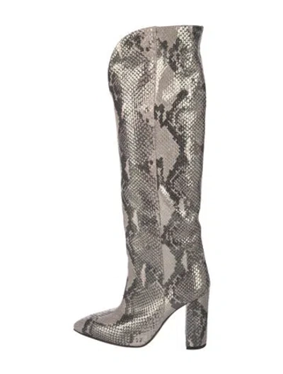 Pre-owned Paris Texas Embossed Leather Animal Print Boots