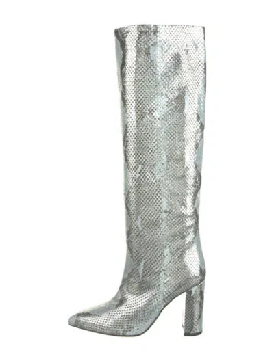 Pre-owned Paris Texas Embossed Leather Animal Print Boots