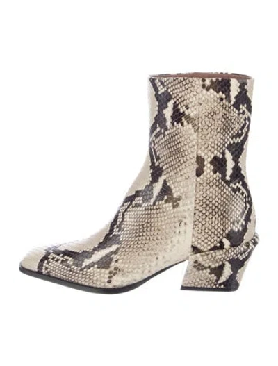 Pre-owned Paris Texas Embossed Leather Animal Print Boots In Black/neutrals