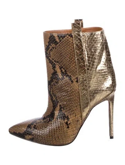 Pre-owned Paris Texas Embossed Leather Animal Print Boots In Multi