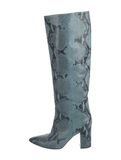 Pre-owned Paris Texas Embossed Leather Animal Print Boots In Multi