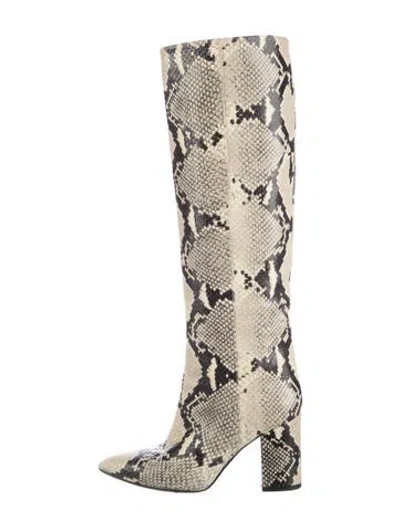 Pre-owned Paris Texas Embossed Leather Animal Print Boots In Multicolor