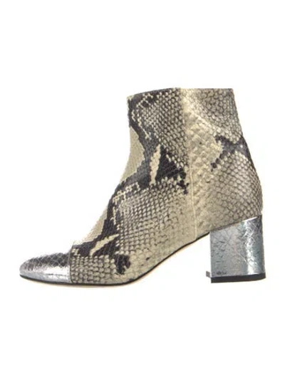 Pre-owned Paris Texas Embossed Leather Animal Print Boots In Neutral