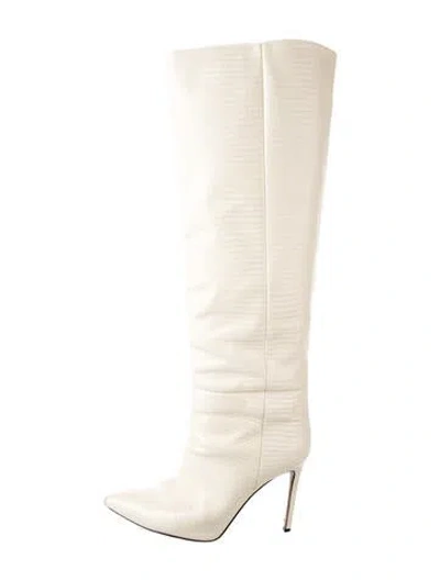 Pre-owned Paris Texas Embossed Leather Animal Print Boots In Neutrals