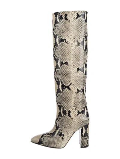 Pre-owned Paris Texas Embossed Leather Animal Print Boots In Neutrals