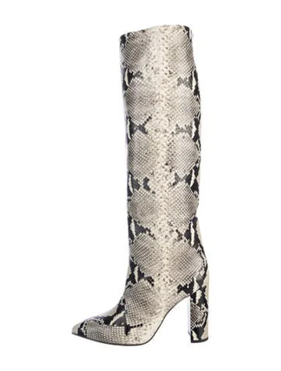 Pre-owned Paris Texas Embossed Leather Animal Print Boots In Neutrals