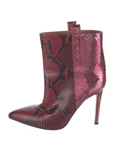 Pre-owned Paris Texas Embossed Leather Animal Print Boots In Pink