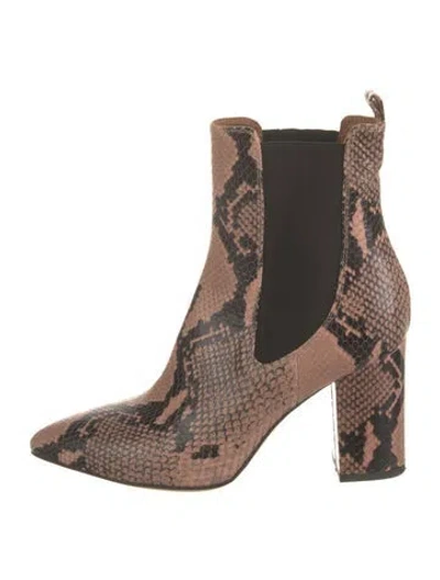 Pre-owned Paris Texas Embossed Leather Animal Print Chelsea Boots In Pink
