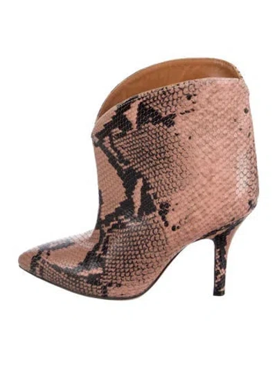 Pre-owned Paris Texas Embossed Leather Animal Print Western Boots In Pink