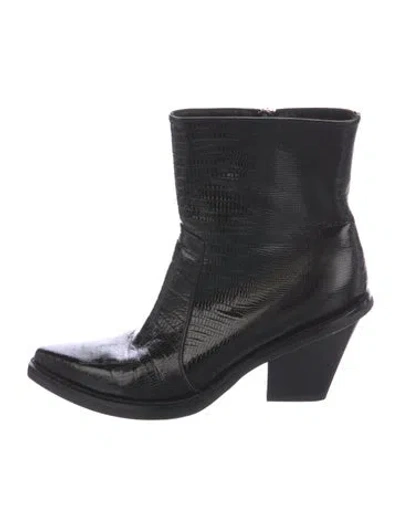 Pre-owned Paris Texas Embossed Leather Boots In Black