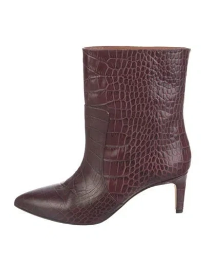 Pre-owned Paris Texas Embossed Leather Boots In Black