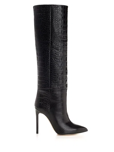 Paris Texas Embossed Leather Boots In Black