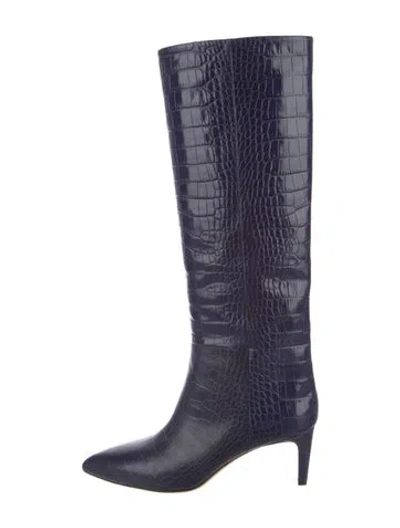 Pre-owned Paris Texas Embossed Leather Boots In Blue