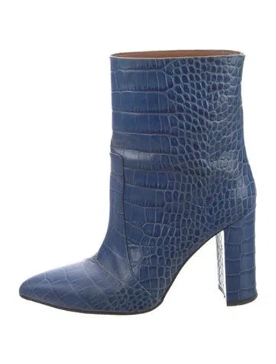 Pre-owned Paris Texas Embossed Leather Boots In Blue